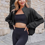 Zeagoo Womens Fleece Jacket Full Zip Crop Hoodie Long Sleeve Pullover Sweatshirts Oversized 2023 Fall Winter Coat