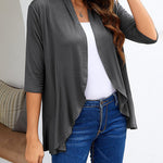 Nadorine Women's 3/4 Sleeve Draped Ruffles Cardigan