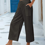 Nadorine Cotton Linen Pants Wide Leg Long Palazzo Pants