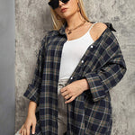 Long/Roll Up Sleeve Cotton Plaid Shirts - Nadorine (Us Only)