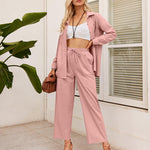 Linen Shirts Loose Long Pants Beach Outfits - Nadorine (Us Only)