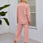 Linen Shirts Loose Long Pants Beach Outfits - Nadorine (Us Only)