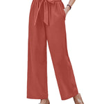 Women Long Lounge Pants with Pockets High Waisted Wide Leg Business Work Trousers Pant - Nadorine (Us Only)
