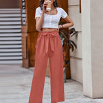 Women Long Lounge Pants with Pockets High Waisted Wide Leg Business Work Trousers Pant - Nadorine (Us Only)
