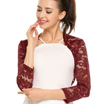 Nadorine Women's Bolero Shrugs Crochet Lace Open Cardigan