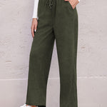 Nadorine Drawstring Long Pants with Pockets