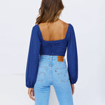 Tie Knot Ruched Crop Tube Top - Nadorine (Us Only)