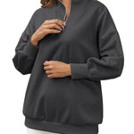 Nadorine Women Sweatshirts Quarter Zip Stand Collar Pullovers Fleece Workout Hoodies Y2K Clothes