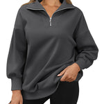 Nadorine Women Sweatshirts Quarter Zip Stand Collar Pullovers Fleece Workout Hoodies Y2K Clothes