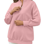 Nadorine Women Sweatshirts Quarter Zip Stand Collar Pullovers Fleece Workout Hoodies Y2K Clothes