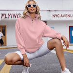 Nadorine Women Sweatshirts Quarter Zip Stand Collar Pullovers Fleece Workout Hoodies Y2K Clothes