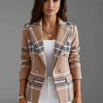 Women’s Blazer with Lapels and Textured Surface