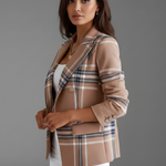 Women’s Blazer with Lapels and Textured Surface