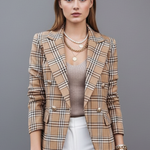 Women’s Blazer with Lapels and Textured Surface