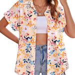Nadorine Casual Short Sleeve Floral Print Blouse