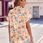 Nadorine Casual Short Sleeve Floral Print Blouse