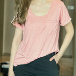 Nadorine Women's Chest Pocket T Shirt Blouses Tops