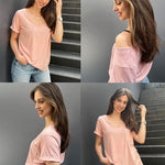 Nadorine Women's Chest Pocket T Shirt Blouses Tops