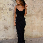 Charlotte Reid | Red Ruffle Maxi Dress For Women