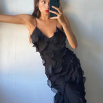 Charlotte Reid | Red Ruffle Maxi Dress For Women