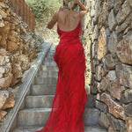 Charlotte Reid | Red Ruffle Maxi Dress For Women