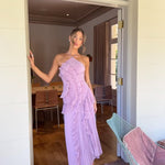 Grace Holloway | Pleated Ruffle Halter Maxi Dress For Women