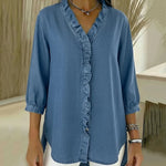 Abigail™ Elegant Denim Blouse