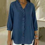 Lucía | V-neck denim blouse