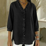 Lucía | V-neck denim blouse
