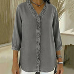 Lucía | V-neck denim blouse