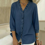 Abigail™ Elegant Denim Blouse