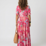 Ione | Sleeveless Floral Midi Dress with V-Neck