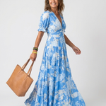 Ione | Sleeveless Floral Midi Dress with V-Neck