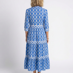 Ysolde | Three Quarter Sleeve Chain Pattern Midi Dress