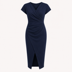 Elise Calloway | Wrap Midi Dress Navy For Women