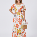 Elowen | Round Neck Short Sleeve Tiered Maxi Dress