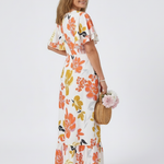 Elowen | Round Neck Short Sleeve Tiered Maxi Dress