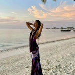 Phoebe Langley | Plunging Halter Maxi Dress For Women