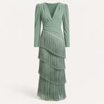 Emma Martin | Flowy V-Neck Long Sleeve Dress For Women
