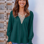 Nadorine Casual Lace V Neck T-Shirts