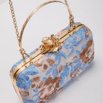 Freesia Embroidered Hard Case Clutch