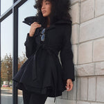 Faux Fur Lapel Double-Breasted Thick Wool Coat - Nadorine (Us Only)