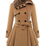 Faux Fur Lapel Double-Breasted Thick Wool Coat - Nadorine (Us Only)