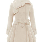 Faux Fur Lapel Double-Breasted Thick Wool Coat - Nadorine (Us Only)