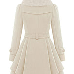 Faux Fur Lapel Double-Breasted Thick Wool Coat - Nadorine (Us Only)