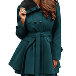 Faux Fur Lapel Double-Breasted Thick Wool Coat - Nadorine (Us Only)