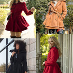 Faux Fur Lapel Double-Breasted Thick Wool Coat - Nadorine (Us Only)