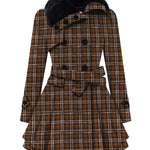 Faux Fur Lapel Double-Breasted Thick Wool Coat - Nadorine (Us Only)