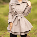Faux Fur Lapel Double-Breasted Thick Wool Coat - Nadorine (Us Only)