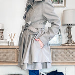 Faux Fur Lapel Double-Breasted Thick Wool Coat - Nadorine (Us Only)